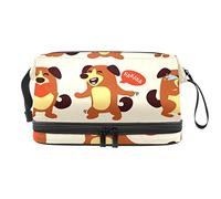 Bolsa de cosméticos de viaje de gran capacidad, divertida y linda emoción de perro, bolsa de maquillaje, bolsa de maquillaje impermeable, Varios colores, 27x15x14 cm/10.6x5.9x5.5 in
