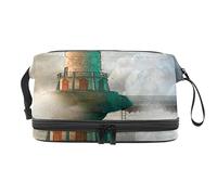 Bolsa de cosméticos de viaje de gran capacidad, faro de fantasía océano, bolsa de maquillaje, bolsa de maquillaje impermeable, Varios colores, 27x15x14 cm/10.6x5.9x5.5 in