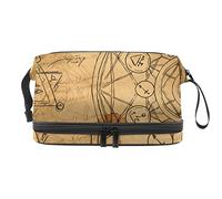 Bolsa de cosméticos de viaje de gran capacidad, fondo de alquimia de acuarela, bolsa de maquillaje, organizador impermeable, Varios colores, 27x15x14 cm/10.6x5.9x5.5 in