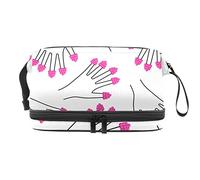Bolsa de cosméticos de viaje de gran capacidad, frambuesas en todos los dedos, bolsa de maquillaje, bolsa de maquillaje impermeable, Varios colores, 27x15x14 cm/10.6x5.9x5.5 in