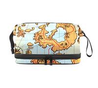 Bolsa de cosméticos de viaje de gran capacidad, mapa pirata, tesoro de isla de calavera, bolsa de maquillaje, bolsa de maquillaje impermeable, Varios colores, 27x15x14 cm/10.6x5.9x5.5 in