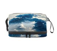 Bolsa de cosméticos de viaje de gran capacidad, montañas de beso, bolsa de maquillaje, bolsa de maquillaje impermeable, Varios colores, 27x15x14 cm/10.6x5.9x5.5 in