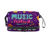 Bolsa de cosméticos de viaje de gran capacidad, para festivales de música, instrumentos, guitarra, violín, tambor, jazz, bolsa de maquillaje, bolsa de maquillaje impermeable, Varios colores, 27x15x14 cm/10.6x5.9x5.5 in