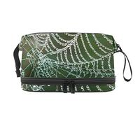 Bolsa de cosméticos de viaje de gran capacidad, telaraña con gota de lluvia, bolsa de maquillaje, bolsa de maquillaje impermeable, Varios colores, 27x15x14 cm/10.6x5.9x5.5 in