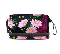 Bolsa de cosméticos de viaje de gran capacidad, Torre Eiffel negra de París, bolsa de maquillaje, bolsa de maquillaje impermeable, Varios colores, 27x15x14 cm/10.6x5.9x5.5 in