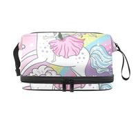 Bolsa de cosméticos de viaje de gran capacidad, un pequeño hada en un sueño de unicornio, bolsa de maquillaje, bolsa de maquillaje impermeable, Varios colores, 27x15x14 cm/10.6x5.9x5.5 in