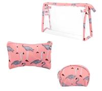 Bolsa de Cosméticos de Viaje Estampado de Cisne, PU | Cotton Cloth, No Water Leakage, Space Saving, para Maquillaje, Natación, Control y Botellas Pequeñas
