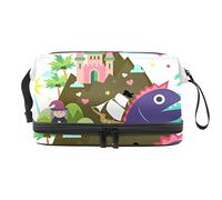 Bolsa de cosméticos de viaje multifuncional con asa, abre el mundo de cuentos de hadas en libros, bolsa de cosméticos de viaje de gran capacidad, Varios colores, 27x15x14 cm/10.6x5.9x5.5 in