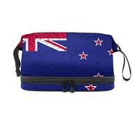 Bolsa de cosméticos de viaje multifuncional con asa, bandera de Nueva Zelanda, bolsa de cosméticos de viaje de gran capacidad, Varios colores, 27x15x14 cm/10.6x5.9x5.5 in