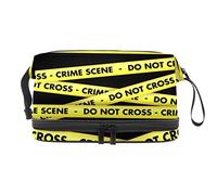 Bolsa de cosméticos de viaje multifuncional con asa, bolsa de cosméticos de viaje de gran capacidad, cinta de escena del crimen, Varios colores, 27x15x14 cm/10.6x5.9x5.5 in