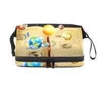 Bolsa de cosméticos de viaje multifuncional con asa, bolsa de cosméticos de viaje de gran capacidad, conocimiento de la Tierra del universo, Varios colores, 27x15x14 cm/10.6x5.9x5.5 in