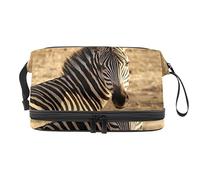 Bolsa de cosméticos de viaje multifuncional con asa, bolsa de cosméticos de viaje de gran capacidad, cebra África animal vida silvestre, Varios colores, 27x15x14 cm/10.6x5.9x5.5 in