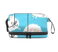 Bolsa de cosméticos de viaje multifuncional con asa, bolsa de cosméticos de viaje de gran capacidad, diseño de ovejas dulces sueños, Varios colores, 27x15x14 cm/10.6x5.9x5.5 in