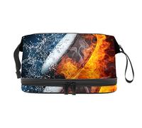 Bolsa de cosméticos de viaje multifuncional con asa, bolsa de cosméticos de viaje de gran capacidad, hockey, agua de fuego, Varios colores, 27x15x14 cm/10.6x5.9x5.5 in
