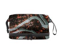 Bolsa de cosméticos de viaje multifuncional con asa, bolsa de cosméticos de viaje de gran capacidad, increíble carretera de montaña en zigzag, Varios colores, 27x15x14 cm/10.6x5.9x5.5 in
