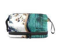 Bolsa de cosméticos de viaje multifuncional con asa, bolsa de cosméticos de viaje de gran capacidad, increíble piscina del océano, Varios colores, 27x15x14 cm/10.6x5.9x5.5 in