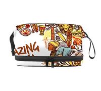 Bolsa de cosméticos de viaje multifuncional con asa, bolsa de cosméticos de viaje de gran capacidad, increíble África, Varios colores, 27x15x14 cm/10.6x5.9x5.5 in
