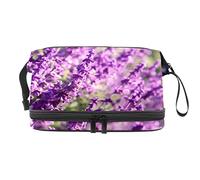 Bolsa de cosméticos de viaje multifuncional con asa, bolsa de cosméticos de viaje de gran capacidad, lavanda hermosa, Varios colores, 27x15x14 cm/10.6x5.9x5.5 in