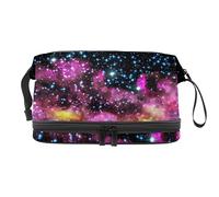 Bolsa de cosméticos de viaje multifuncional con asa, bolsa de cosméticos de viaje de gran capacidad, patrón de cielo del universo galaxia, Varios colores, 27x15x14 cm/10.6x5.9x5.5 in