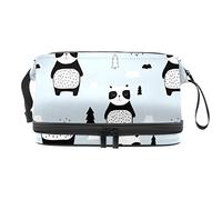 Bolsa de cosméticos de viaje multifuncional con asa, bolsa de cosméticos de viaje de gran capacidad, panda lindo tesoro, Varios colores, 27x15x14 cm/10.6x5.9x5.5 in