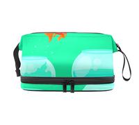 Bolsa de cosméticos de viaje multifuncional con asa, bolsa de cosméticos de viaje de gran capacidad, pez dorado mosca anime, Varios colores, 27x15x14 cm/10.6x5.9x5.5 in