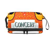 Bolsa de cosméticos de viaje multifuncional con asa, bolsa de cosméticos de viaje de gran capacidad, póster de concierto de guitarra, Varios colores, 27x15x14 cm/10.6x5.9x5.5 in