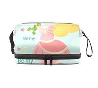 Bolsa de cosméticos de viaje multifuncional con asa, bolsa de cosméticos de viaje de gran capacidad, princesa Frog Love, Varios colores, 27x15x14 cm/10.6x5.9x5.5 in