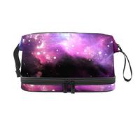 Bolsa de cosméticos de viaje multifuncional con asa, bolsa de cosméticos de viaje de gran capacidad, planeta del universo cielo estrellado, Varios colores, 27x15x14 cm/10.6x5.9x5.5 in
