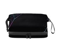 Bolsa de cosméticos de viaje multifuncional con asa, bolsa de cosméticos de viaje de gran capacidad, telaraña colorida-01, Varios colores, 27x15x14 cm/10.6x5.9x5.5 in