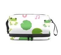 Bolsa de cosméticos de viaje multifuncional con asa, bonito canto de rana, bolsa de cosméticos de viaje de gran capacidad, Varios colores, 27x15x14 cm/10.6x5.9x5.5 in
