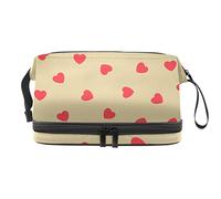 Bolsa de cosméticos de viaje multifuncional con asa, bonito corazón de amor, bolsa de cosméticos de viaje de gran capacidad, Varios colores, 27x15x14 cm/10.6x5.9x5.5 in