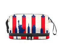 Bolsa de cosméticos de viaje multifuncional con asa, Bronx Skyline, bolsa de cosméticos de viaje de gran capacidad, Varios colores, 27x15x14 cm/10.6x5.9x5.5 in