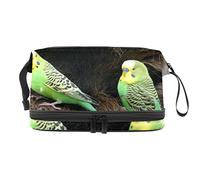Bolsa de cosméticos de viaje multifuncional con asa, Budgerigar Budgies anidando juntos, bolsa de cosméticos de viaje de gran capacidad, Varios colores, 27x15x14 cm/10.6x5.9x5.5 in