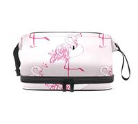 Bolsa de cosméticos de viaje multifuncional con asa, diseño de flamenco, corona de princesa, bolsa de cosméticos de viaje de gran capacidad, Varios colores, 27x15x14 cm/10.6x5.9x5.5 in