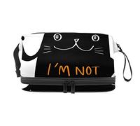 Bolsa de cosméticos de viaje multifuncional con asa, divertido gato no soy mala suerte, bolsa de cosméticos de viaje de gran capacidad, Varios colores, 27x15x14 cm/10.6x5.9x5.5 in