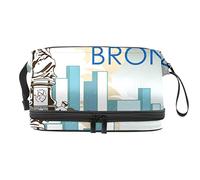 Bolsa de cosméticos de viaje multifuncional con asa, estatua del Bronx, bolsa de cosméticos de viaje de gran capacidad, Varios colores, 27x15x14 cm/10.6x5.9x5.5 in