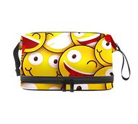 Bolsa de cosméticos de viaje multifuncional con asa, fondo de expresión de color, bolsa de cosméticos de viaje de gran capacidad, Varios colores, 27x15x14 cm/10.6x5.9x5.5 in