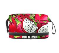 Bolsa de cosméticos de viaje multifuncional con asa, fruta de dragón rosa, bolsa de cosméticos de viaje de gran capacidad, Varios colores, 27x15x14 cm/10.6x5.9x5.5 in