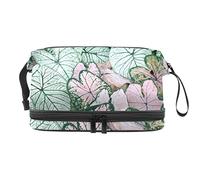 Bolsa de cosméticos de viaje multifuncional con asa, hojas de plantas botánicas, bolsa de cosméticos de viaje de gran capacidad, Varios colores, 27x15x14 cm/10.6x5.9x5.5 in