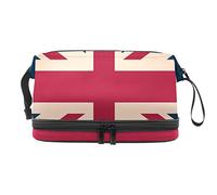 Bolsa de cosméticos de viaje multifuncional con asa, "I Love the UK Vintage British Flag", bolsa de cosméticos de viaje de gran capacidad, Varios colores, 27x15x14 cm/10.6x5.9x5.5 in
