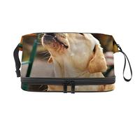 Bolsa de cosméticos de viaje multifuncional con asa, Labrador Get Stoned Dog, bolsa de cosméticos de viaje de gran capacidad, Varios colores, 27x15x14 cm/10.6x5.9x5.5 in
