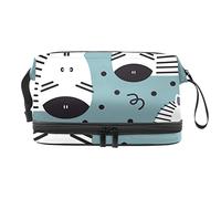 Bolsa de cosméticos de viaje multifuncional con asa, lindo patrón de cebra de animales, bolsa de cosméticos de viaje de gran capacidad, Varios colores, 27x15x14 cm/10.6x5.9x5.5 in