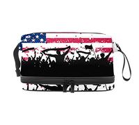 Bolsa de cosméticos de viaje multifuncional con asa, multitud de fiestas en una bandera estadounidense, bolsa de cosméticos de viaje de gran capacidad, Varios colores, 27x15x14 cm/10.6x5.9x5.5 in