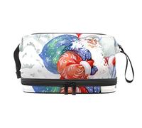Bolsa de cosméticos de viaje multifuncional con asa, Santa Claus, Navidad, bolsa de cosméticos de viaje de gran capacidad, Varios colores, 27x15x14 cm/10.6x5.9x5.5 in