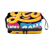 Bolsa de cosméticos de viaje multifuncional con asa, sí puedes, bolsa de cosméticos de viaje de gran capacidad, Varios colores, 27x15x14 cm/10.6x5.9x5.5 in