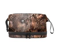 Bolsa de cosméticos de viaje multifuncional con asa, telaraña de madera muerta, bolsa de cosméticos de viaje de gran capacidad, Varios colores, 27x15x14 cm/10.6x5.9x5.5 in