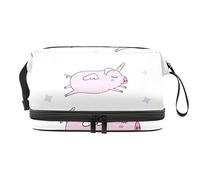 Bolsa de cosméticos de viaje multifuncional con asa, unicornio de cerdo Pegasus, bolsa de cosméticos de viaje de gran capacidad, Varios colores, 27x15x14 cm/10.6x5.9x5.5 in