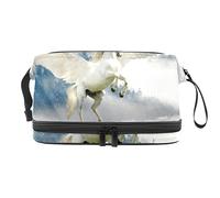 Bolsa de cosméticos de viaje multifuncional con asa, unicornio mosca hermosa, bolsa de cosméticos de viaje de gran capacidad, Varios colores, 27x15x14 cm/10.6x5.9x5.5 in