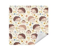 Bolsa de cosméticos de viaje para lente de cámara, pegatina mágica, organizador de maquillaje, envoltura de 13.8 x 13.8 pulgadas, para organización, Erizo lindo Safari personalizado, 21.7x21.7in