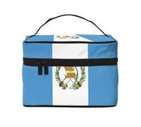 Bolsa de cosméticos de viaje para mujer, diseño de bandera de Guatemala (9 x 6.5 x 6.2 pulgadas), bolsa de cosméticos portátil de gran capacidad, bolsa de cosméticos grande para niñas, Negro -, Talla